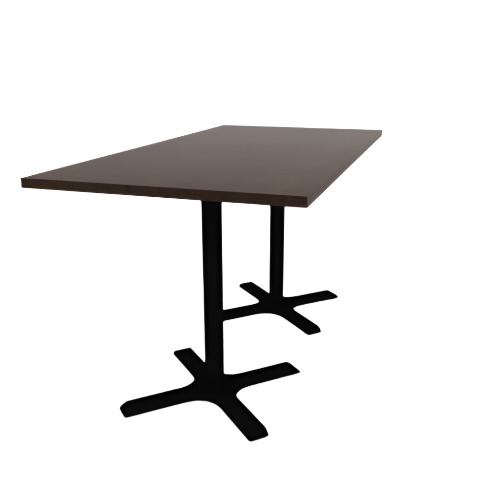 Proof 36" x 72" Rectangle Pedestal Counter Table with X-Base Pair TFL Top 3MM PVC Edge