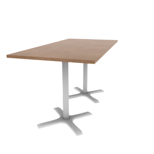 Proof 36" x 72" Rectangle Pedestal Counter Table with X-Base Pair TFL Top 3MM PVC Edge