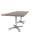 Proof 36" x 72" Rectangle Pedestal Cafe Table with Arched Base Pair TFL Top