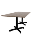 Proof 36" x 72" Rectangle Pedestal Cafe Table with Arched Base Pair TFL Top