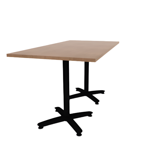 Proof 36" x 72" Rectangle Pedestal Counter Table with Arched Base Pair TFL Top 3MM PVC Edge