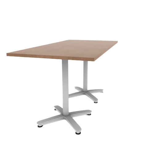 Proof 36" x 72" Rectangle Pedestal Counter Table with Arched Base Pair TFL Top 3MM PVC Edge