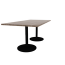 Proof 36" x 72" Rectangle Pedestal Cafe Table with Round Steel Base Pair TFL Top