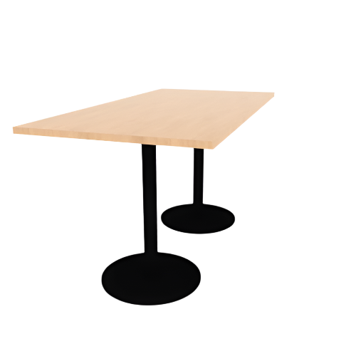 Proof 36" x 72" Rectangle Pedestal Counter Table with  Round Steel Base Pair TFL Top 3MM PVC Edge