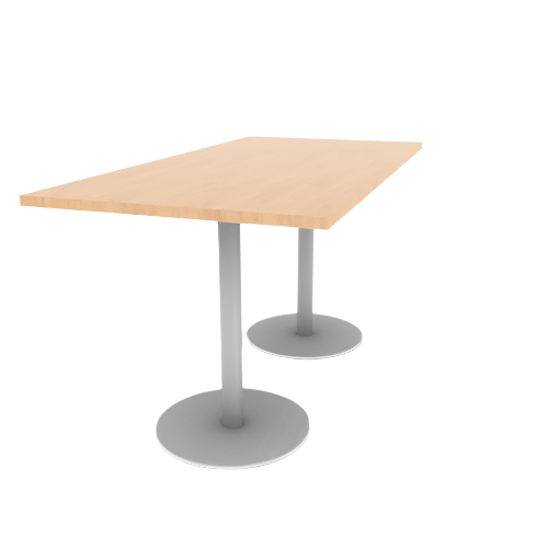 Proof 36" x 72" Rectangle Pedestal Counter Table with  Round Steel Base Pair TFL Top 3MM PVC Edge