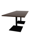 Proof 36" x 72" Rectangle Pedestal Cafe Table with Square Steel Base Pair TFL Top