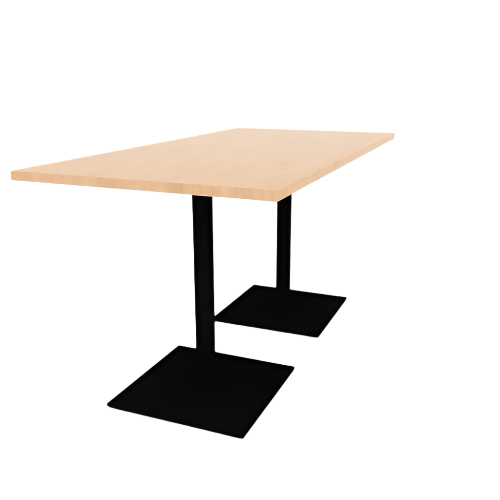 Proof 36" x 72" Rectangle Pedestal Counter Table with  Square Steel Base Pair TFL Top 3MM PVC Edge