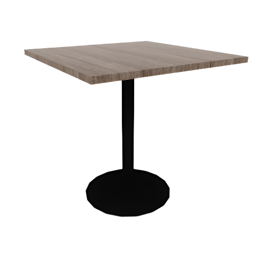 Proof 36" Square Pedestal Cafe Table with Cast Iron Round Base TFL Top 3MM PVC Edge