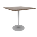 Proof 36" Square Pedestal Counter Table with Round Base TFL Top
