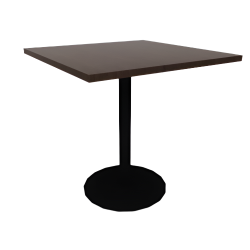 Proof 36" Square Pedestal Cafe Table with Cast Iron Round Base TFL Top 3MM PVC Edge