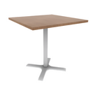 Proof 36" Square Pedestal Cafe Table with Cast Iron X-Base TFL Top 3MM PVC Edge