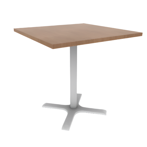 Proof 36" Square Pedestal Cafe Table with Cast Iron X-Base TFL Top 3MM PVC Edge