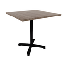 Proof 36" Square Pedestal Cafe Table with Cast Iron Arched Base TFL Top 3MM PVC Edge