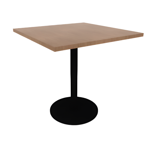 Proof 36" Square Pedestal Cafe Table with Cast Iron Round Steel Base TFL Top 3MM PVC Edge