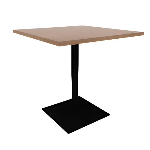 Proof 36" Square Pedestal Cafe Table with Cast Iron Square Steel Base TFL Top 3MM PVC Edge