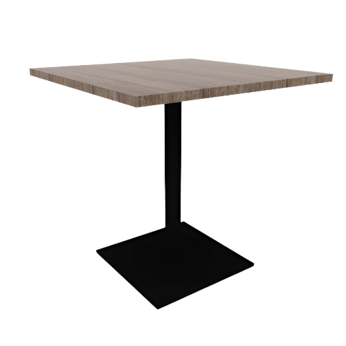 Proof 36" Square Pedestal Cafe Table with Cast Iron Square Steel Base TFL Top 3MM PVC Edge