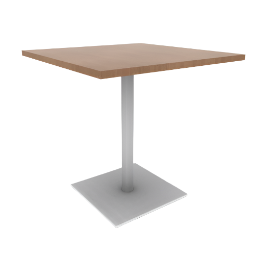 Proof 36" Square Pedestal Cafe Table with Cast Iron Square Steel Base TFL Top 3MM PVC Edge