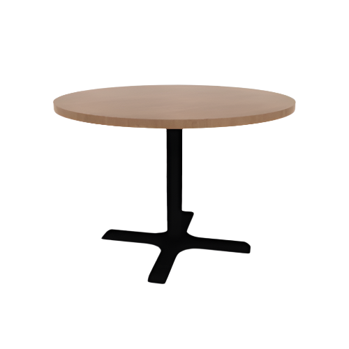 Proof 42" Dia Round Pedestal Cafe Table with Cast Iron X-Base TFL Top 3MM PVC Edge