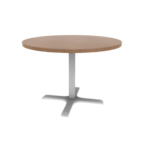 Proof 42" Dia Round Pedestal Cafe Table with Cast Iron X-Base TFL Top 3MM PVC Edge