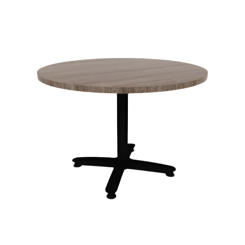 Proof 42" Dia Round Pedestal Cafe Table with Cast Iron Arched Base TFL Top 3MM PVC Edge