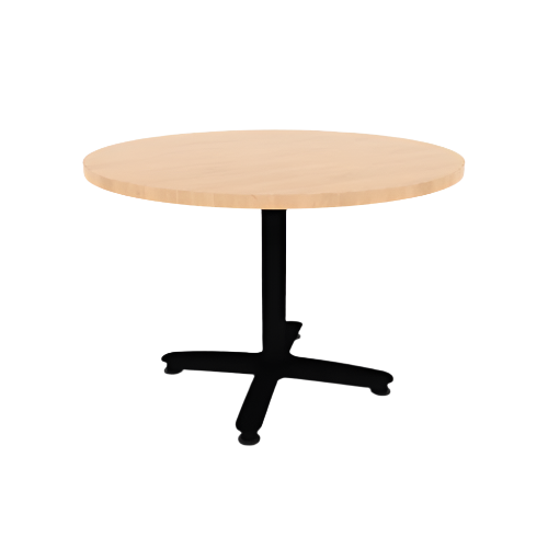 Proof 42" Dia Round Pedestal Cafe Table with Cast Iron Arched Base TFL Top 3MM PVC Edge