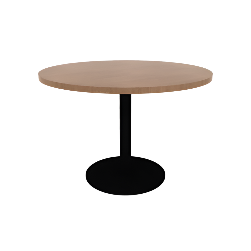 Proof 42" Dia Round Pedestal Cafe Table with Round Steel Base TFL Top 3MM PVC Edge