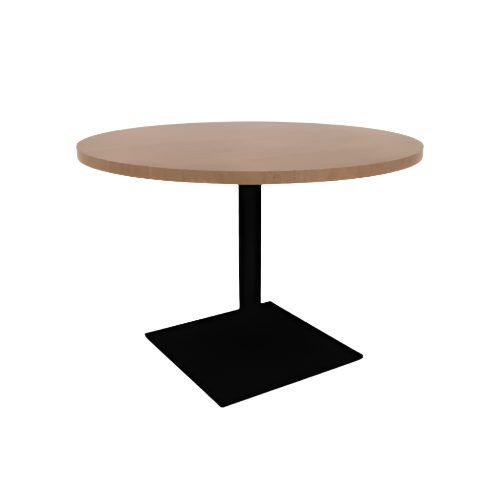 Proof 42" Dia Round Pedestal Cafe Table with Square Steel Base TFL Top 3MM PVC Edge