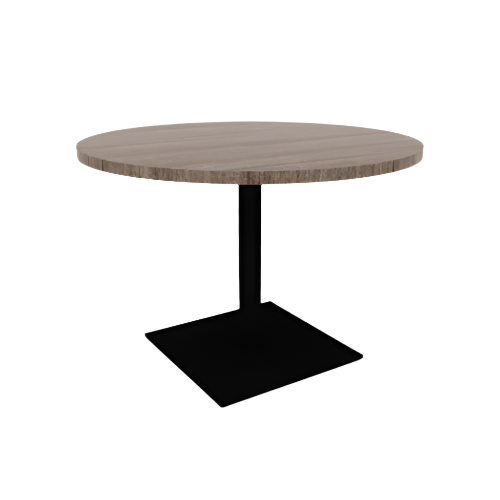 Proof 42" Dia Round Pedestal Cafe Table with Square Steel Base TFL Top 3MM PVC Edge