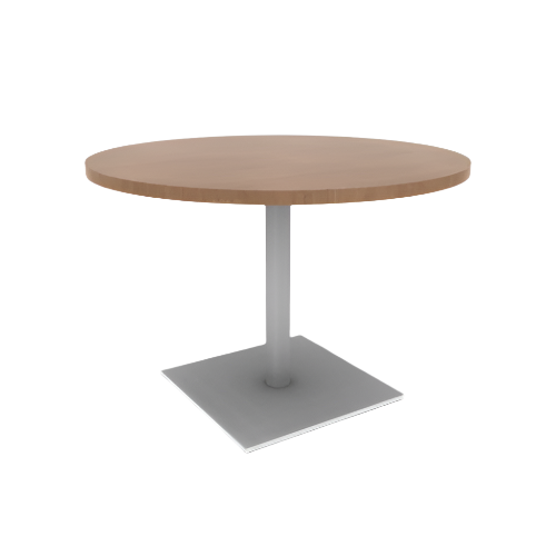 Proof 42" Dia Round Pedestal Cafe Table with Square Steel Base TFL Top 3MM PVC Edge