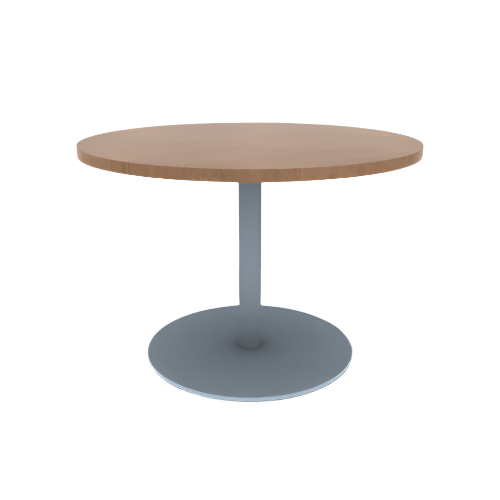 Proof 42" Dia Round Pedestal Cafe Table with Round Stainless Steel Base TFL Top 3MM PVC Edge