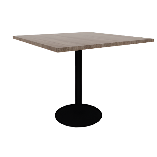 Proof 42" Square Pedestal Cafe Table with Cast Iron Round Base TFL Top 3MM PVC Edge