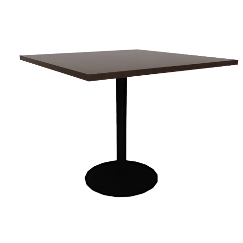 Proof 42" Square Pedestal Cafe Table with Cast Iron Round Base TFL Top 3MM PVC Edge