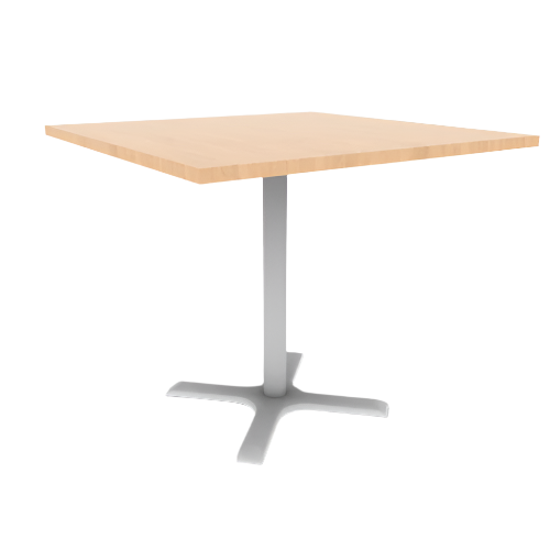 Proof 42" Square Pedestal Cafe Table with Cast Iron X-Base TFL Top 3MM PVC Edge