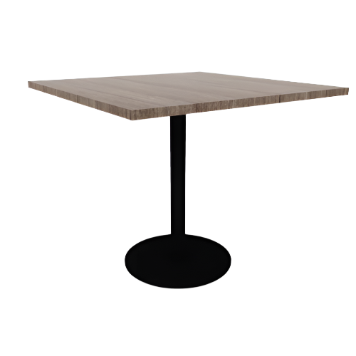 Proof 42" Square Pedestal Cafe Table with Cast Iron Round Steel Base TFL Top 3MM PVC Edge