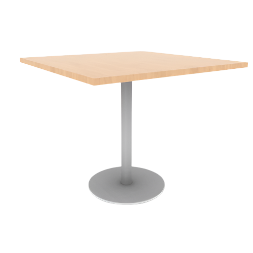 Proof 42" Square Pedestal Cafe Table with Cast Iron Round Steel Base TFL Top 3MM PVC Edge