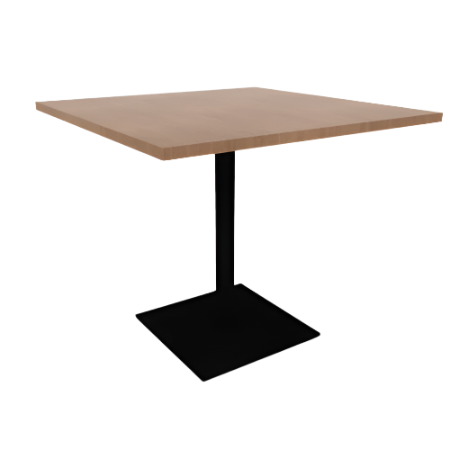 Proof 42" Square Pedestal Cafe Table with Cast Iron Square Steel Base TFL Top 3MM PVC Edge