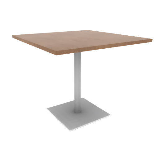 Proof 42" Square Pedestal Cafe Table with Cast Iron Square Steel Base TFL Top 3MM PVC Edge