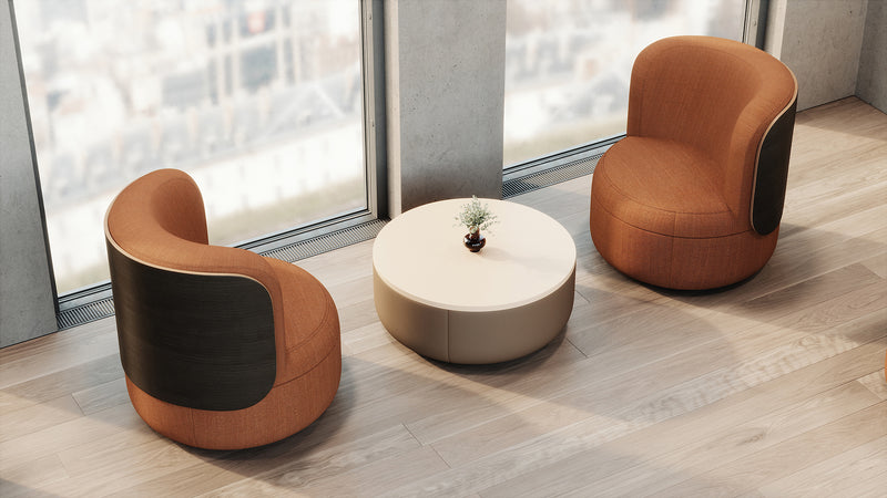 Lounge Chair with Upholstered Back and High Wood Surround