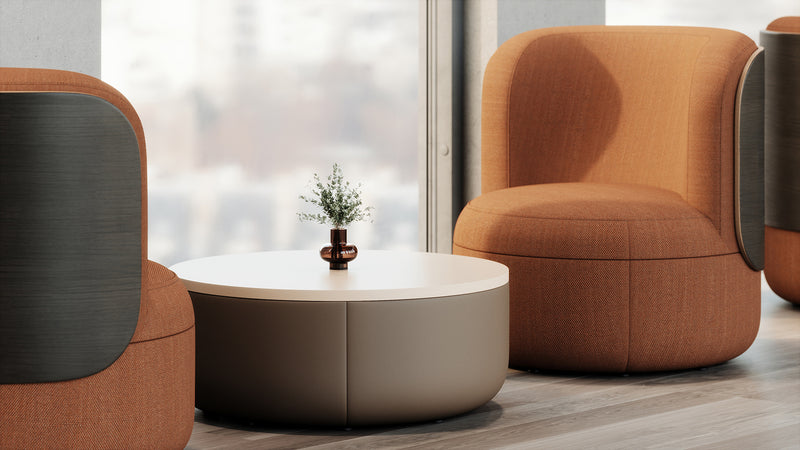 Lounge Chair with Upholstered Back and High Wood Surround