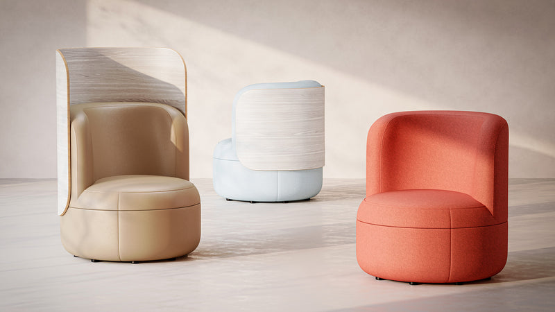 Dotti Lounge Chair with Upholstered Back