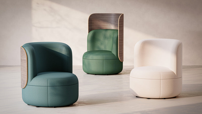 Lounge Chair with Upholstered Back and High Wood Surround