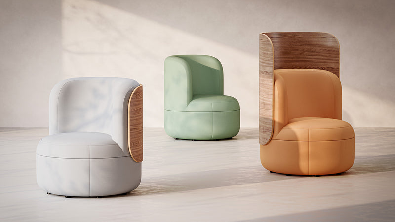 Dotti Lounge Chair with Upholstered Back