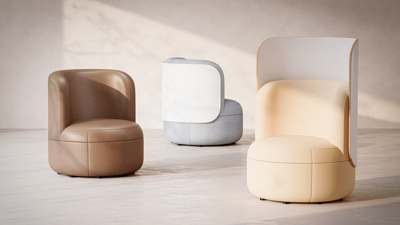 Lounge Chair with Upholstered Back and High Wood Surround