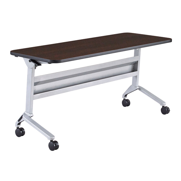 Flip-N-Go® 24 x 60" Rectangular Training Table Silver/Mocha, LPL