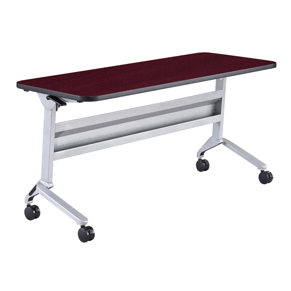 Flip-N-Go® 24 x 60" Rectangular Training Table Silver/Regal Mahogany, LPL