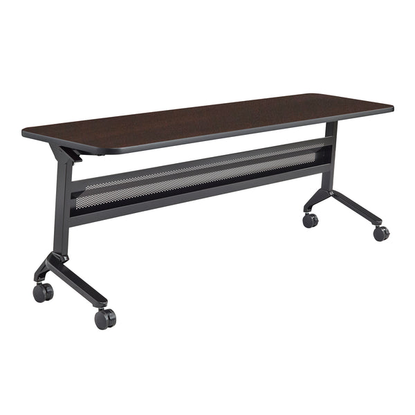 Flip-N-Go® 24 x 72" Rectangular Training Table Black/Mocha, LPL