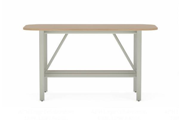 Collaborative Spaces™ 42"H Large Collaboration Table with Large Radius & Levelers - 78"W x 42"D