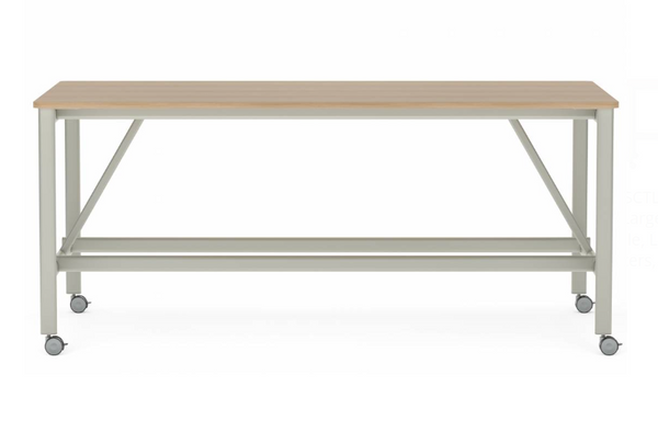 Collaborative Spaces™ 42"H Large Collaboration Table with Small Radius & Casters - 96"W x 48"D