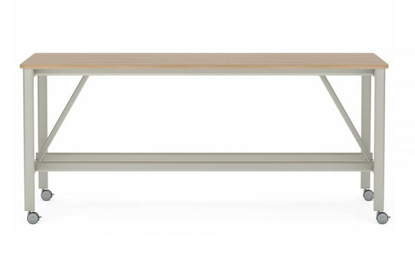 Collaborative Spaces™ 42"H Large Collaboration Table with Small Radius & Casters - 96"W x 42"D