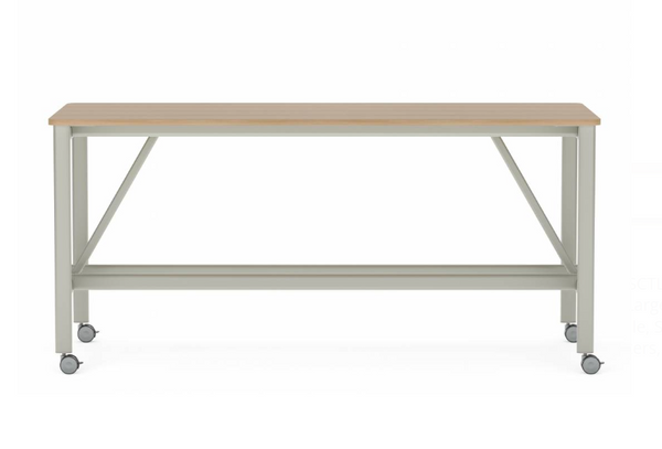 Collaborative Spaces™ 42"H Large Collaboration Table with Small Radius & Casters - 90"W x 36"D
